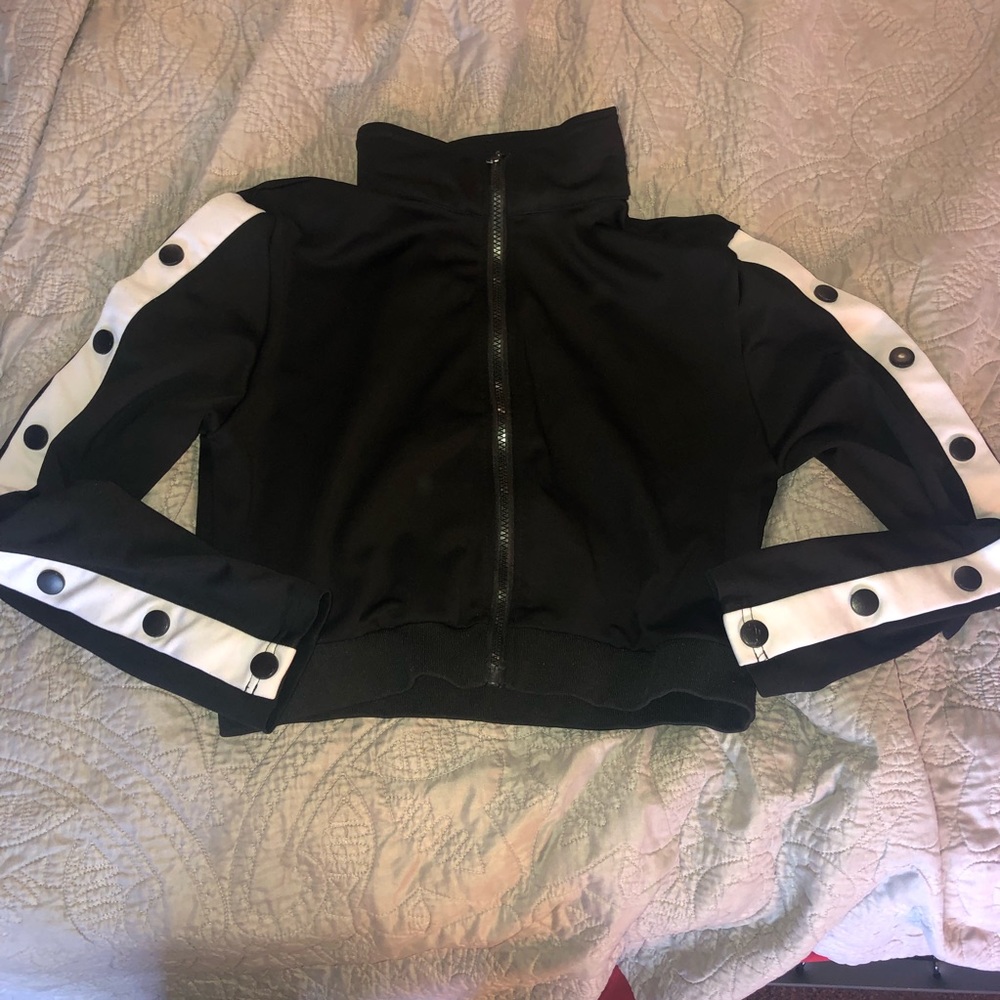black cropped track jacket